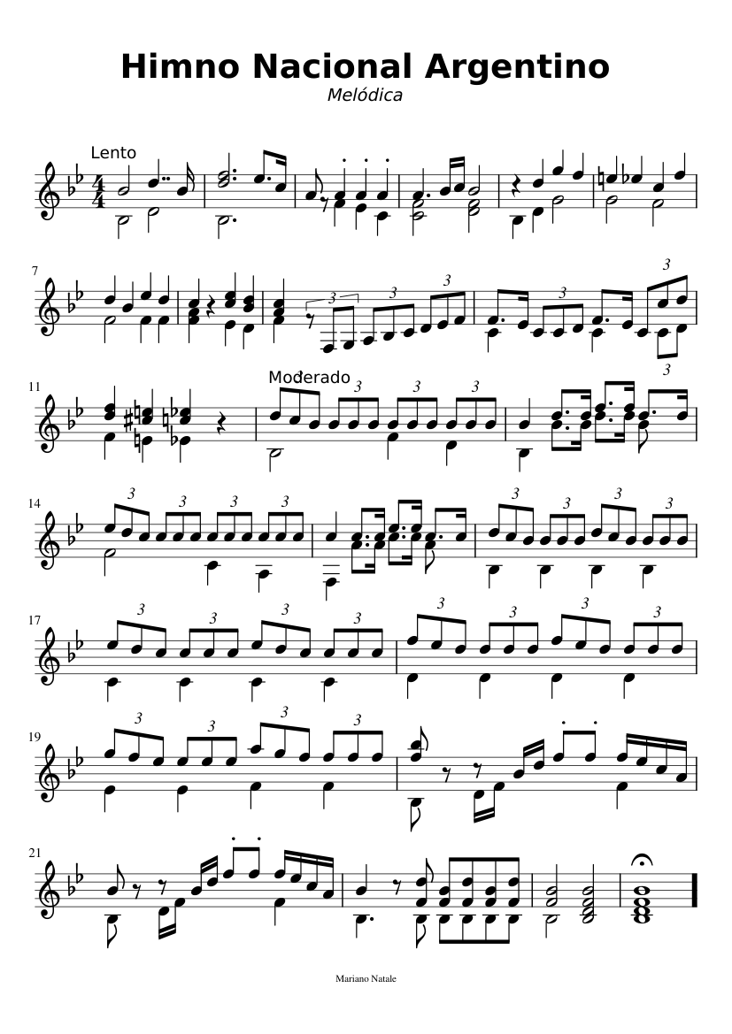 Himno Nacional Argentino (Melódica) Sheet music for Strings group (Solo