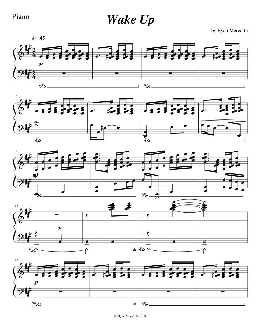 Wake Up - Piano Sheet music for Piano (Solo) | Musescore.com