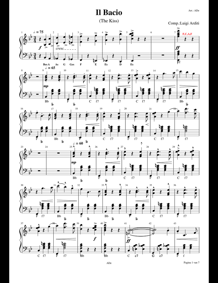 Il_Bacio 3 sheet music for Accordion download free in PDF or MIDI