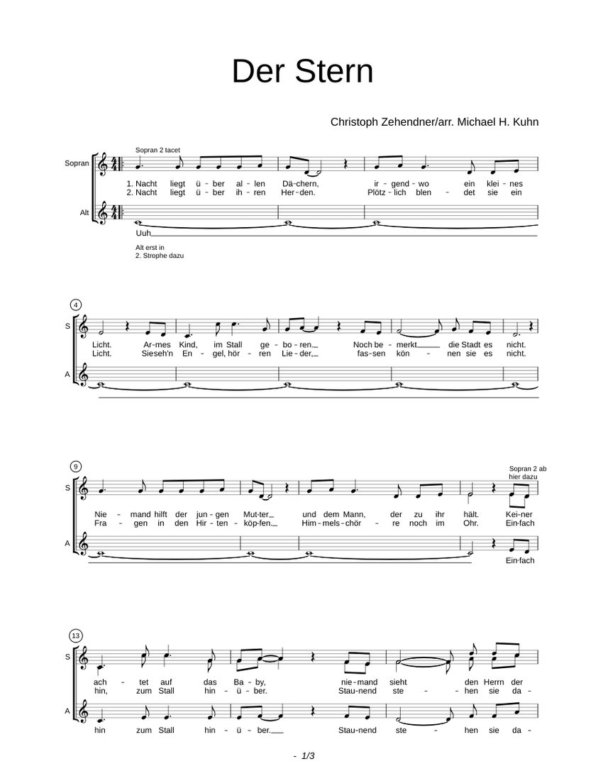 Der Stern sheet music for Piano