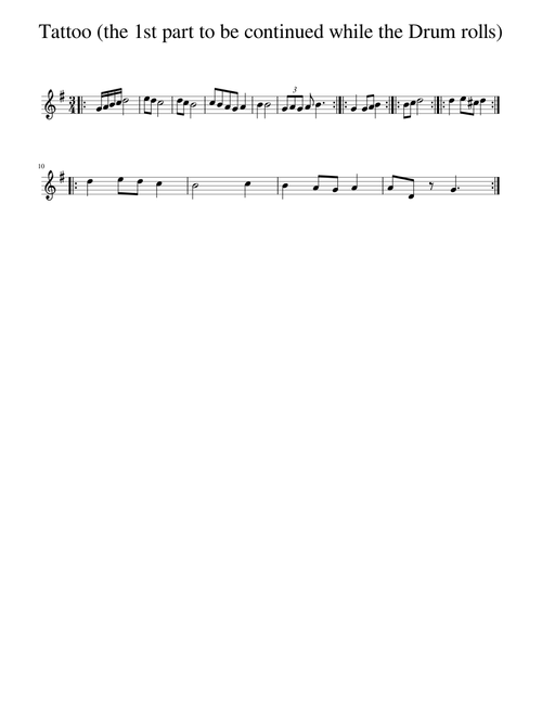 Tattoo The 1st Part To Be Continued While The Drum Rolls Sheet