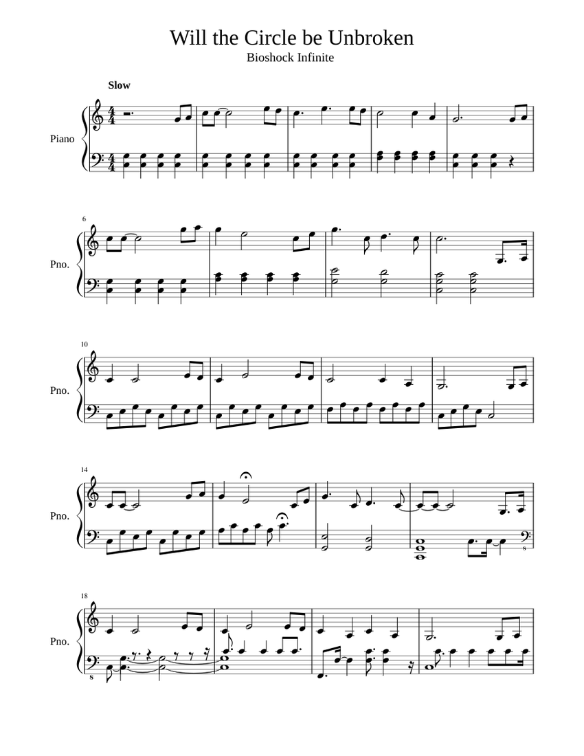 Will The Circle Be Unbroken Sheet Music For Piano Solo Musescore Will the circle be unbroken sheet music for piano solo musescore