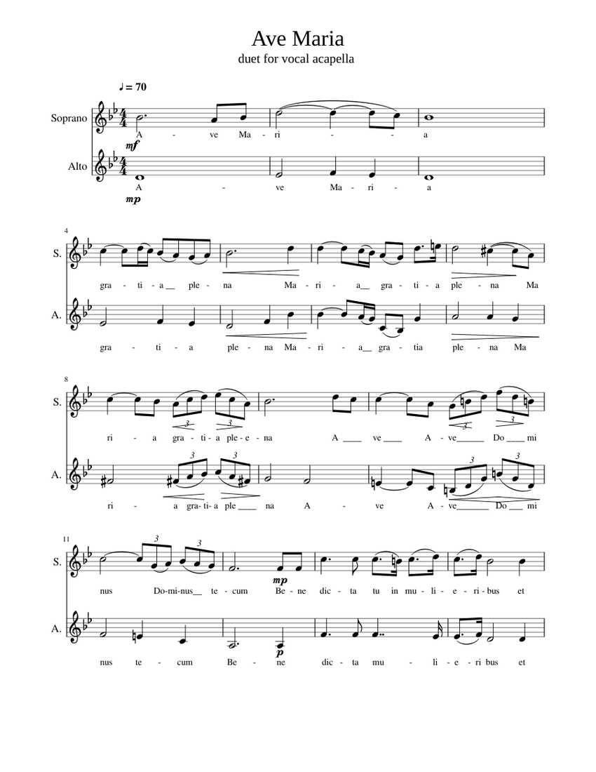 Ave Maria sheet music for Voice download free in PDF or MIDI