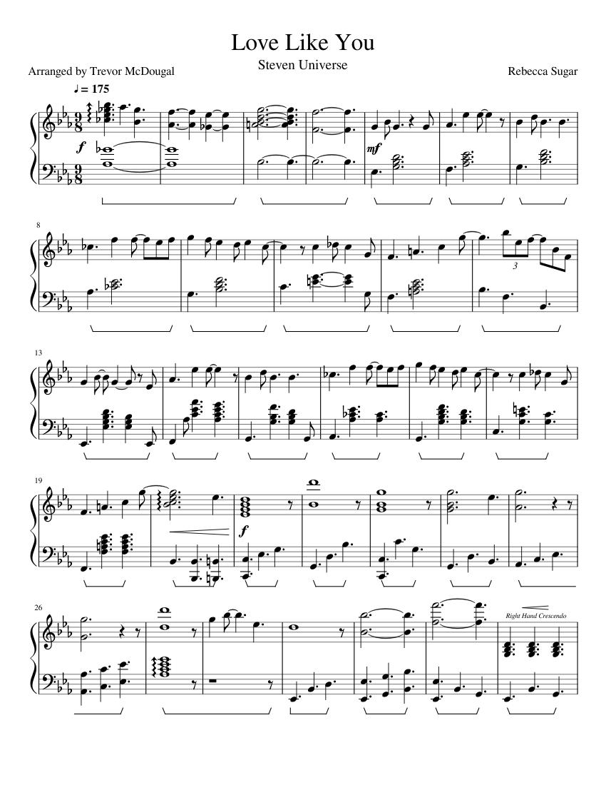 Love Like You Sheet music for Piano (Solo) | Musescore.com