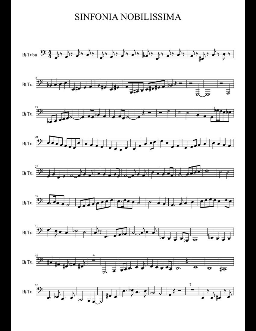 Simfonija Note SINFONIA NOBILISSIMA 楽 sheet music download free in PDF or MIDI
