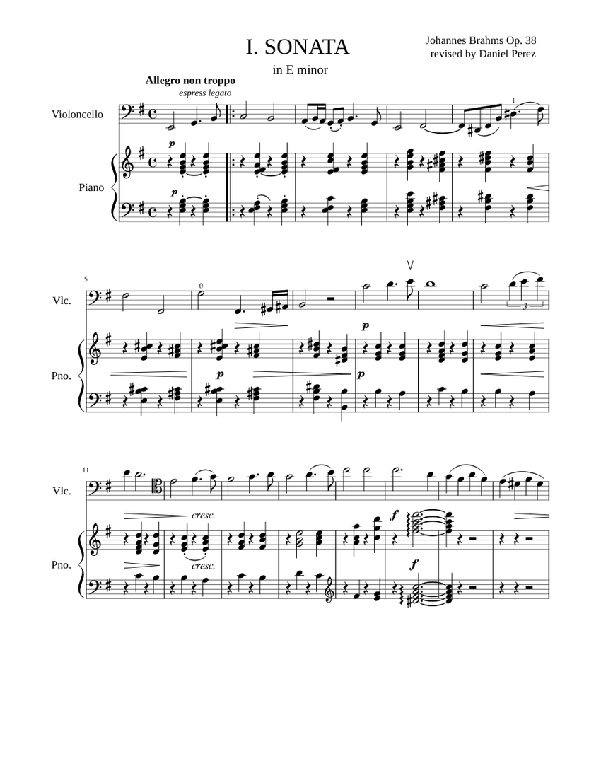 Brahms Cello Sonata in E minor