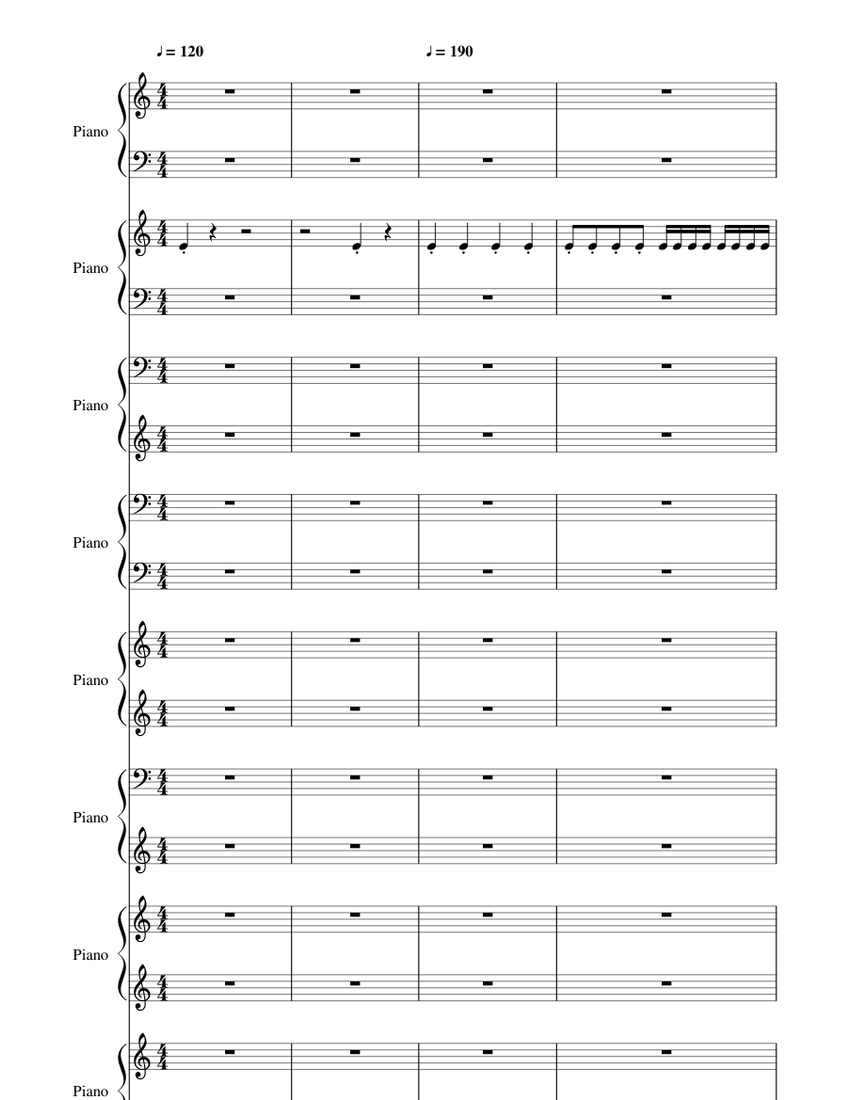 RUSH E BM REMAKE Sheet music for Piano | Download free in PDF or MIDI
