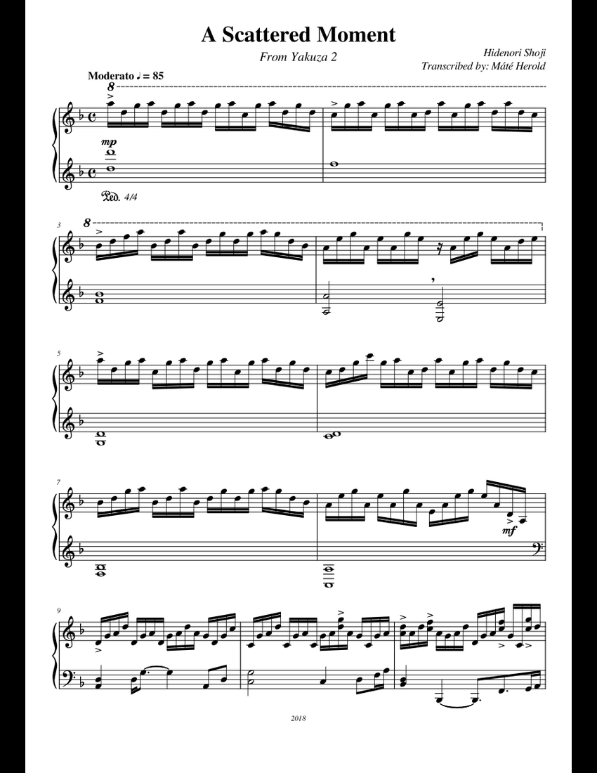 A Scattered Moment (Piano solo) sheet music for Piano download free in