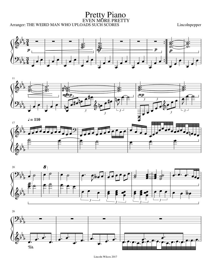 Pretty Piano Song Sheet music for Piano (Solo) | Musescore.com