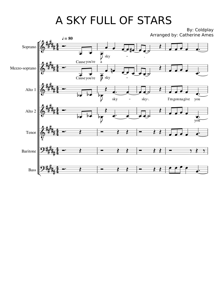 A Sky Full of Stars Sheet