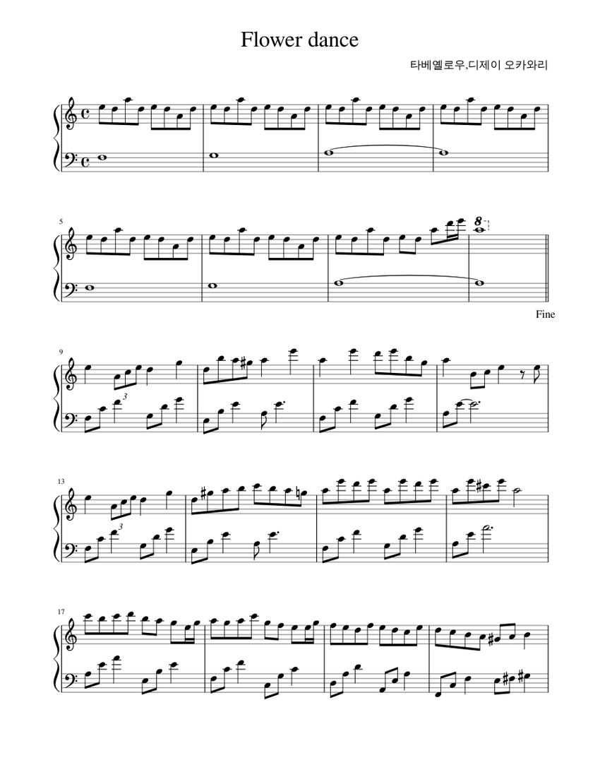Flower dance Sheet music for Piano (Solo) | Musescore.com