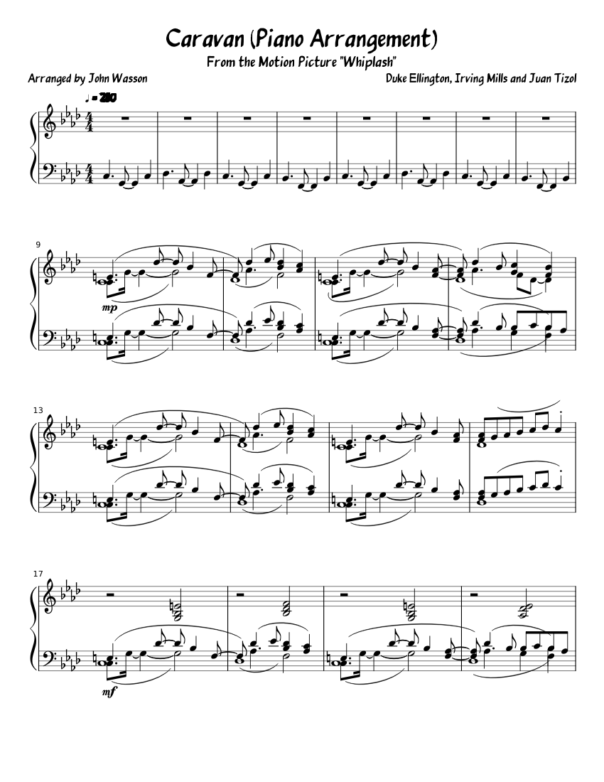Caravan Piano Arrangement Sheet music for Piano (Solo) | Musescore.com