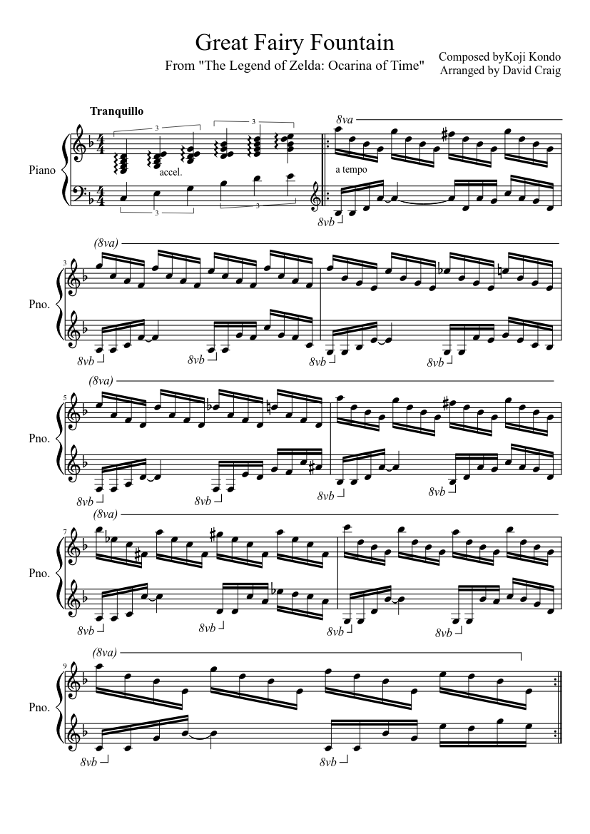 Great Fairy Fountain Theme Sheet Music Download Free In Pdf Or