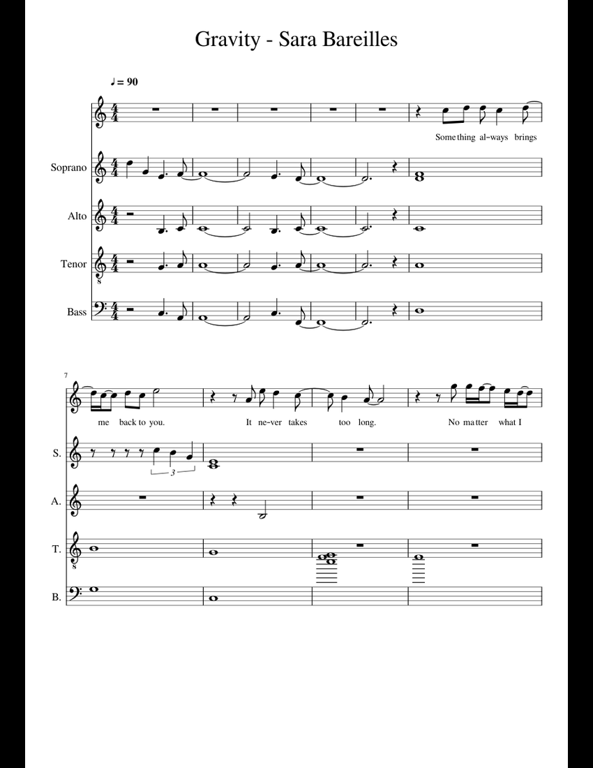 Gravity - Sara Bareilles sheet music for Piano, Voice download free in