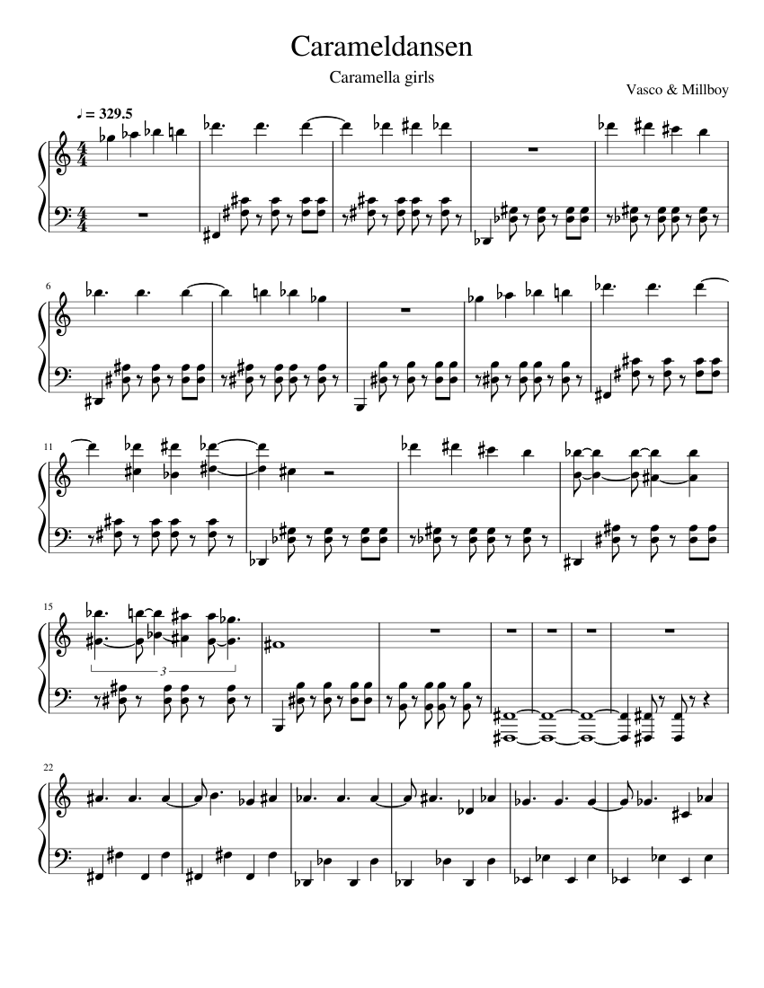 Caramelldansen Sheet music for Piano (Solo)