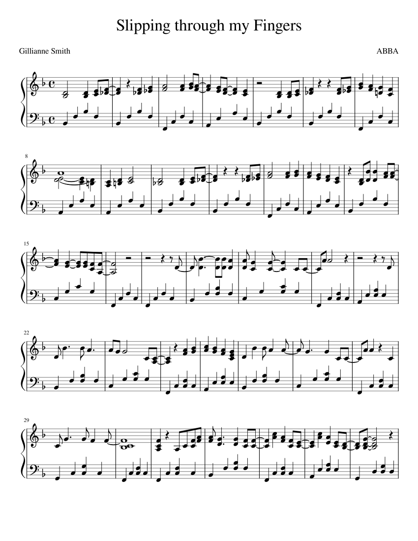 Slipping through my Fingers sheet music for Piano download free in PDF
