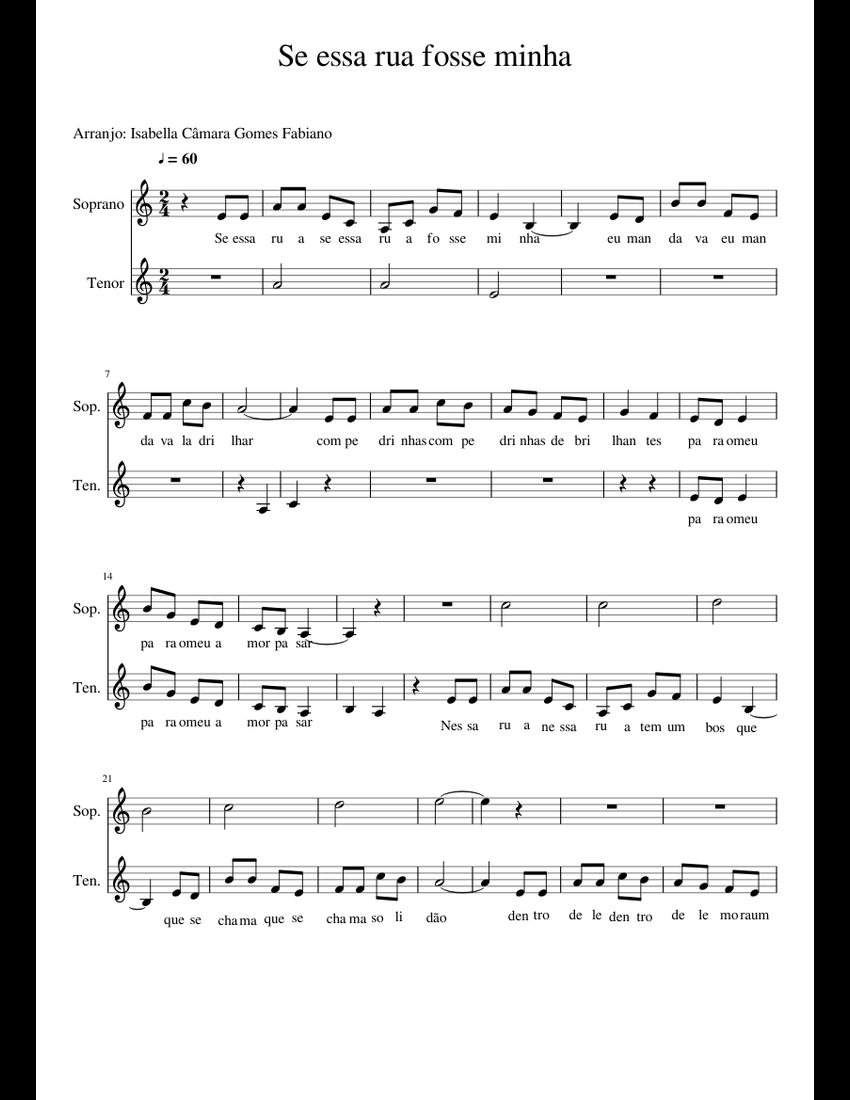 Se Essa Rua Fosse Minha Letra Original