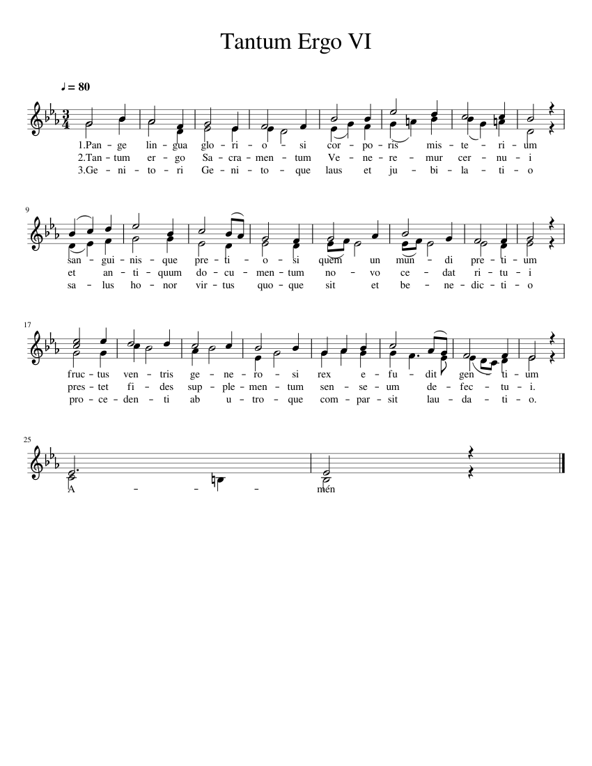 Tantum Ergo VI Sheet music for Piano (Solo) | Musescore.com