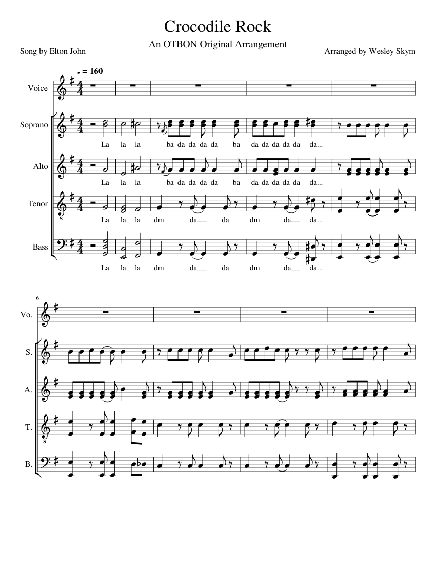 Crocodile Rock sheet music for Piano download free in PDF or MIDI