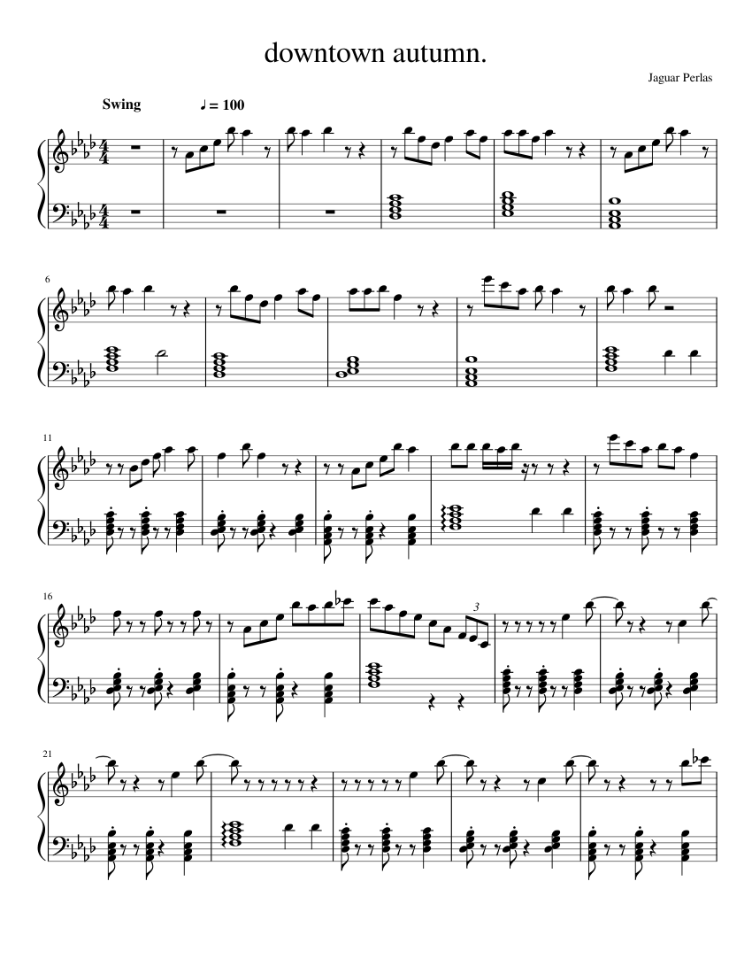 downtown autumn. Sheet music for Piano (Solo)
