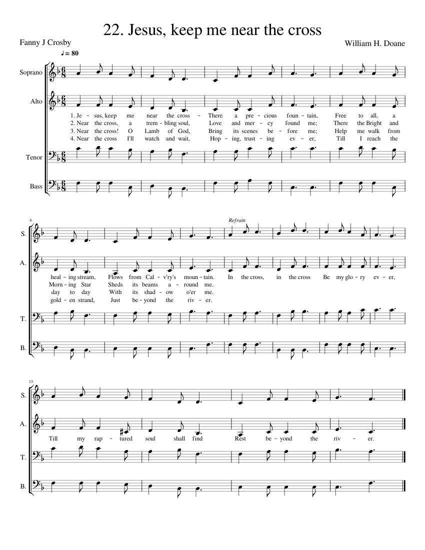 22 Jesus keep me near the cross (piano) Sheet music for Piano