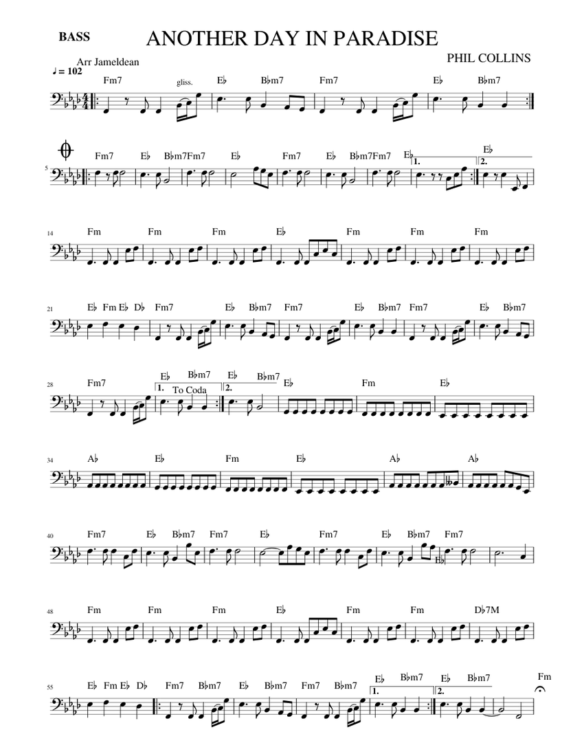Another day in paradise bass guitar sheet music for piano download