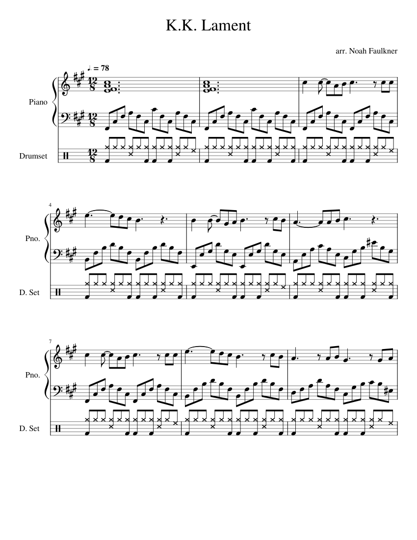 K. K. Lament | Animal Crossing - Piano Sheet Music sheet music for