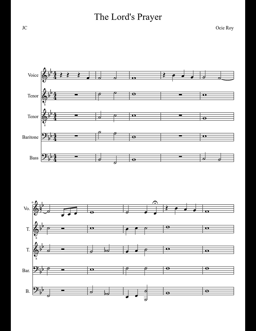 The Lord's Prayer sheet music download free in PDF or MIDI