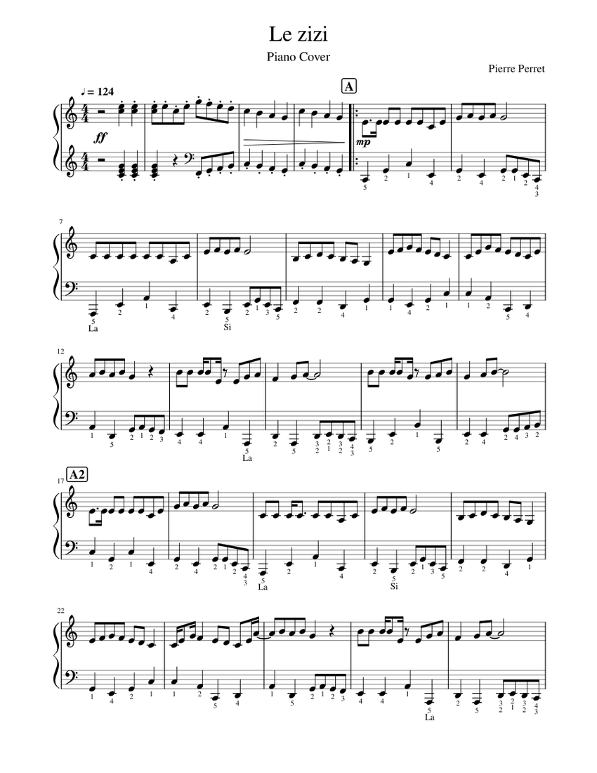 Le zizi Sheet music for Piano (Solo) | Musescore.com