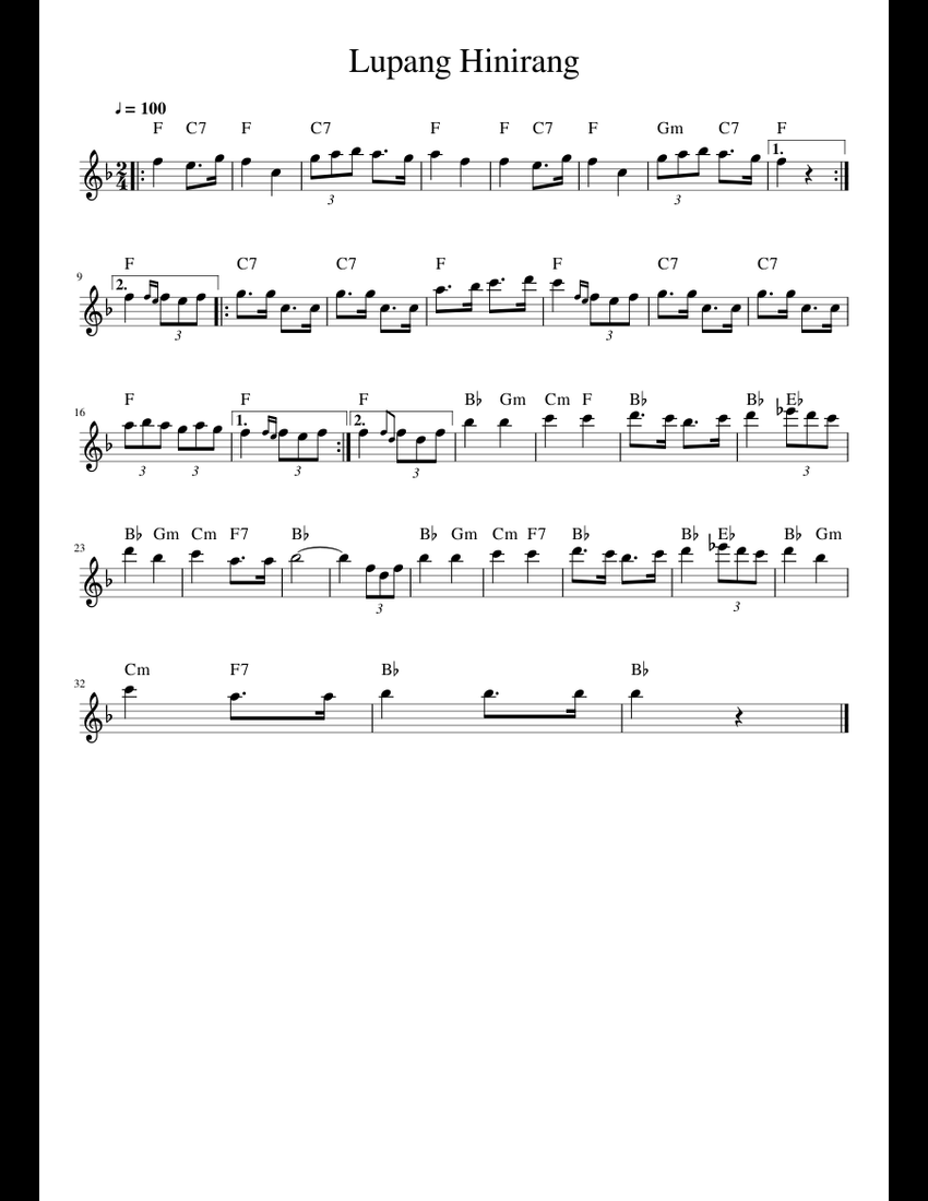 Lupang Hinirang sheet music for Piano download free in PDF or MIDI