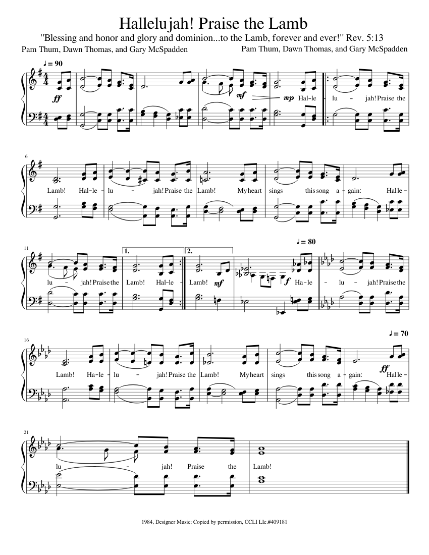 Hallelujah Praise the Lamb sheet music for Strings download free in PDF or MIDI