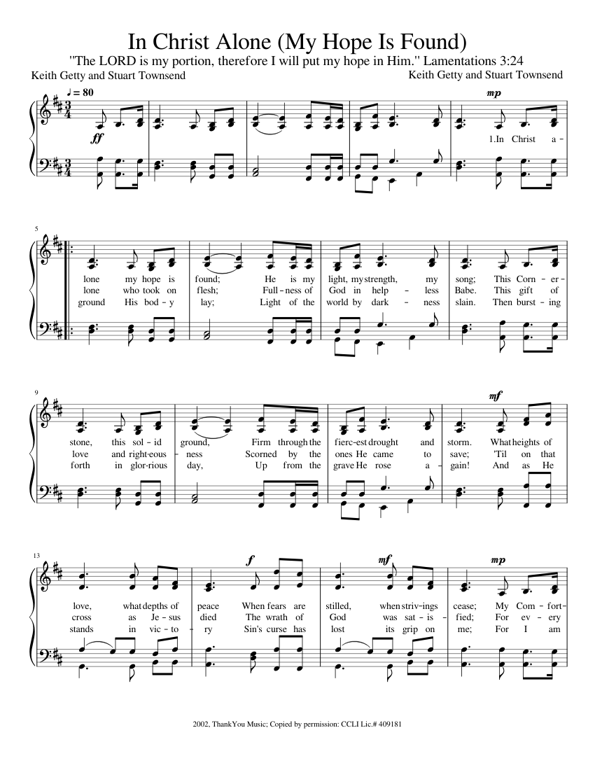 In Christ Alone sheet music for Strings download free in PDF or MIDI