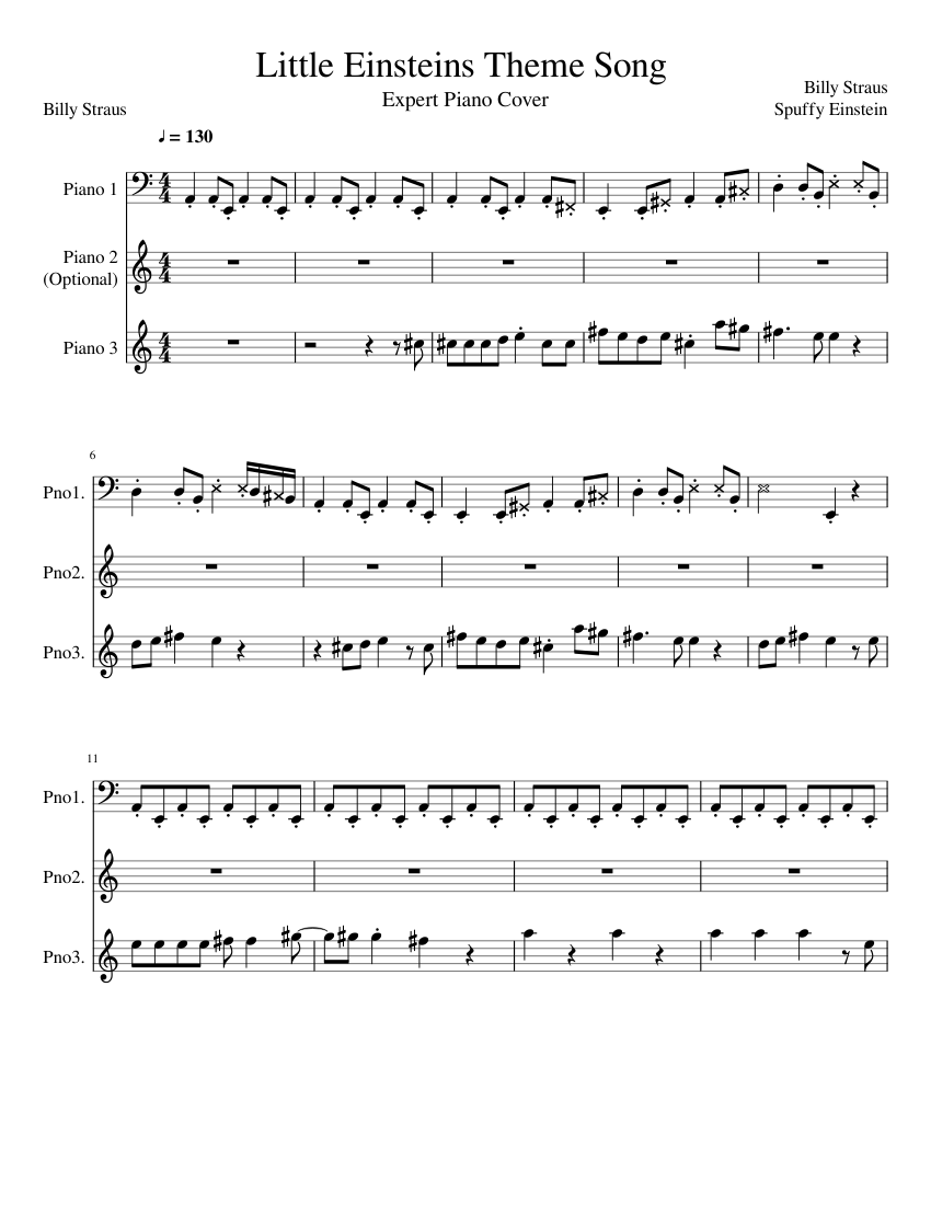 Little Einsteins Theme - Expert Piano Version sheet music for Piano download free in PDF or MIDI
