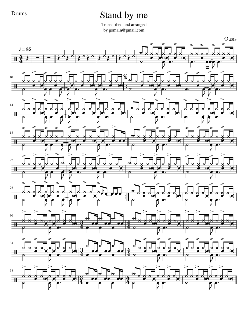Stand by me Oasis Sheet music for Drum Group (Solo)