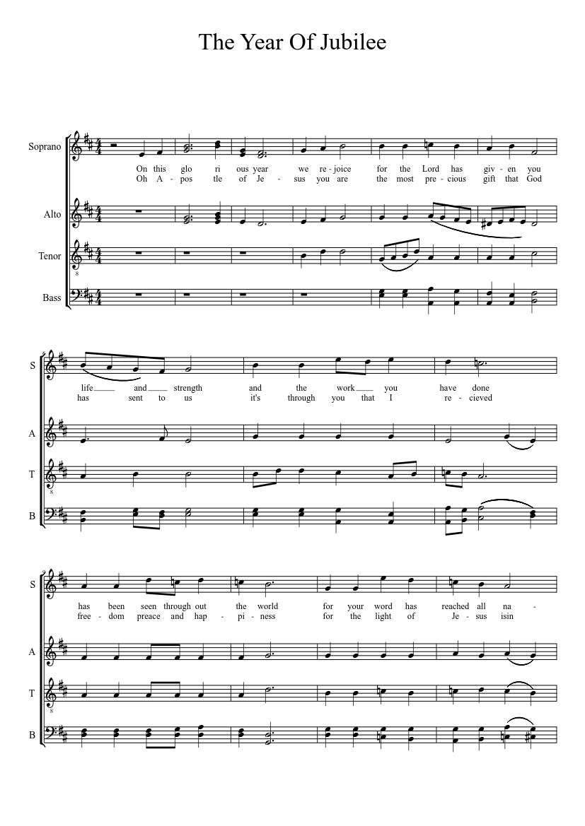 The Year of Jubilee sheet music download free in PDF or MIDI