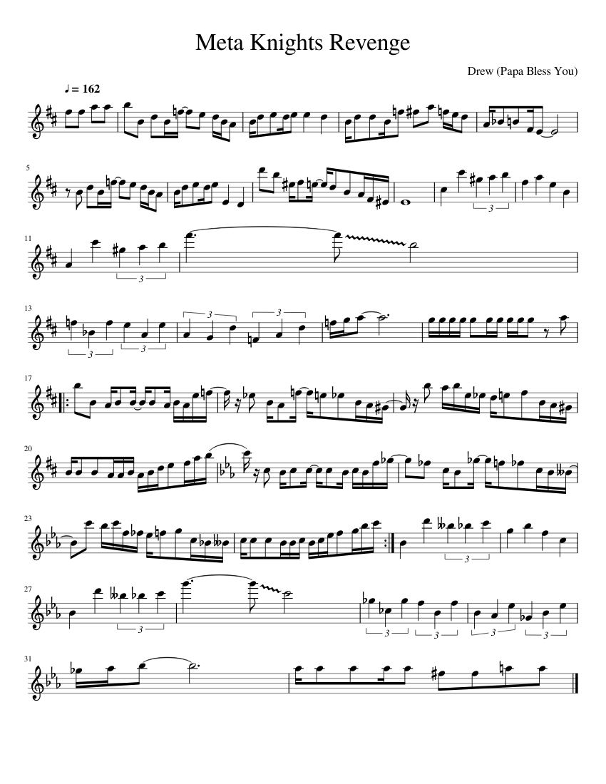 Meta Knight's Revenge sheet music for Clarinet download free in PDF or MIDI