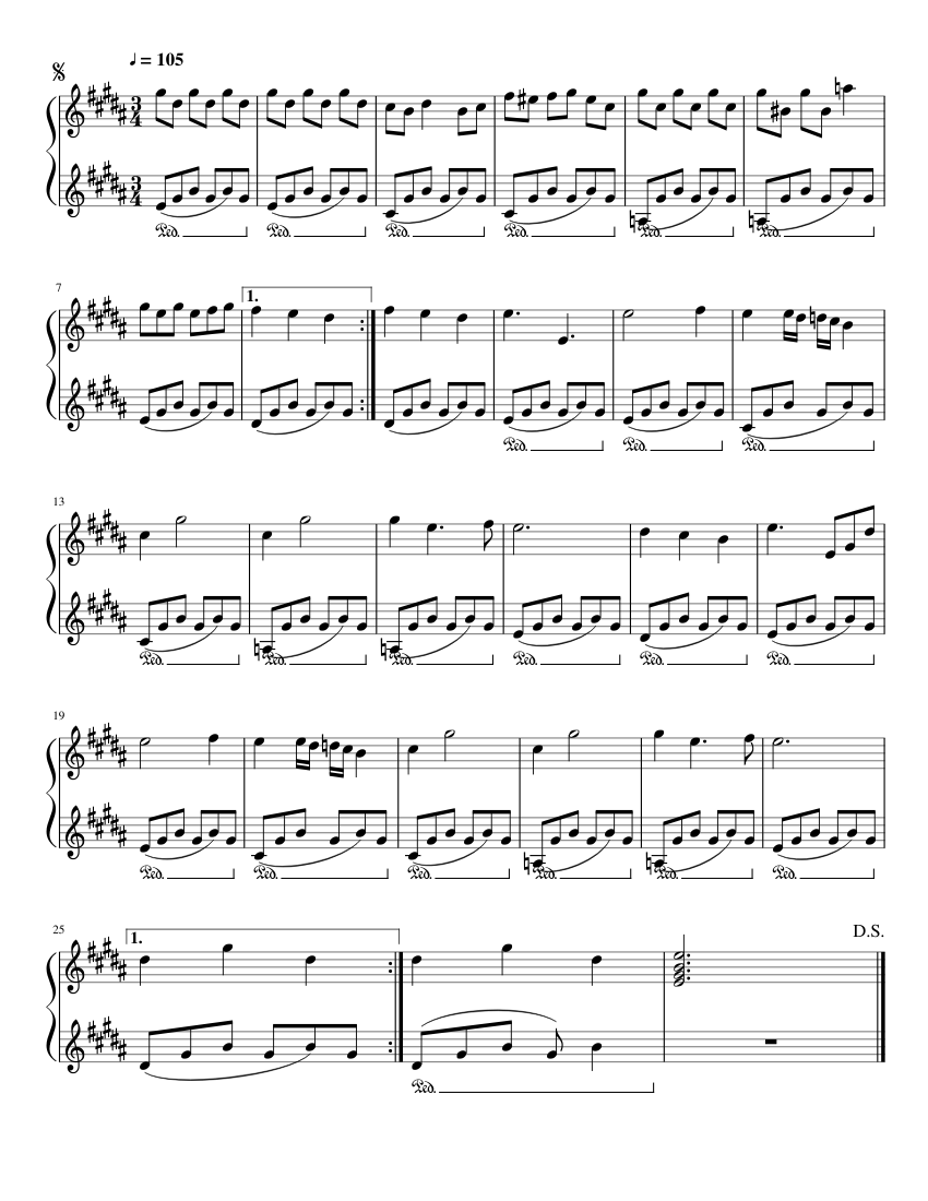 Fallen Down for Piano Sheet music for Piano Download free in PDF or
