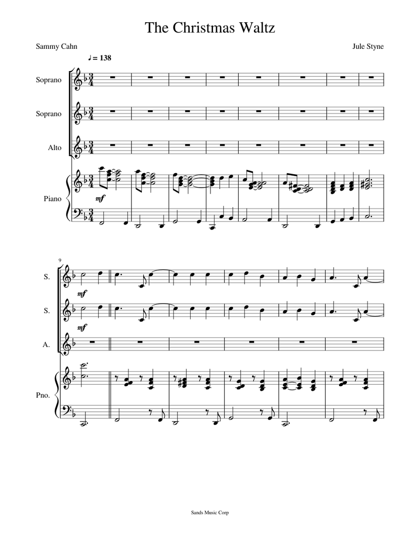 The Christmas Waltz Sheet music for Piano, Voice | Download free in PDF