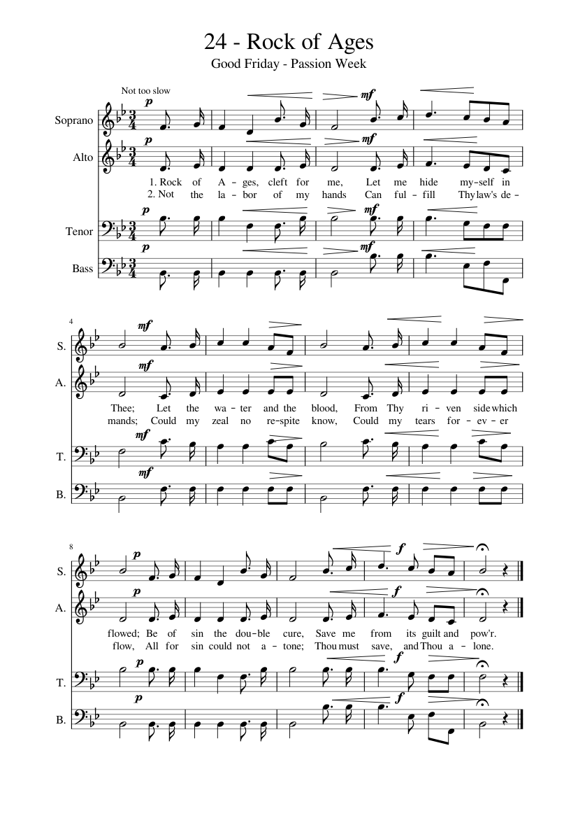 24 Rock of Ages (Piano) sheet music for Piano download free in PDF or MIDI