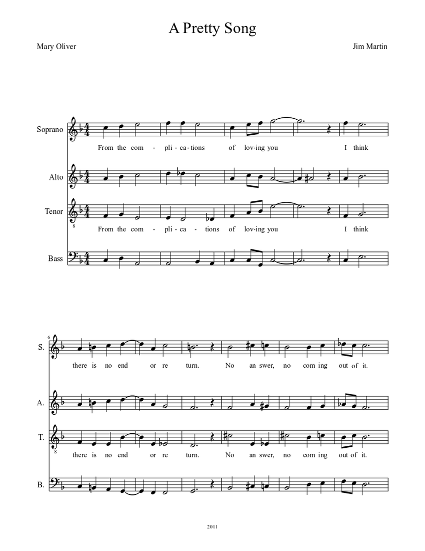 A Pretty Song Sheet music | Download free in PDF or MIDI | Musescore.com