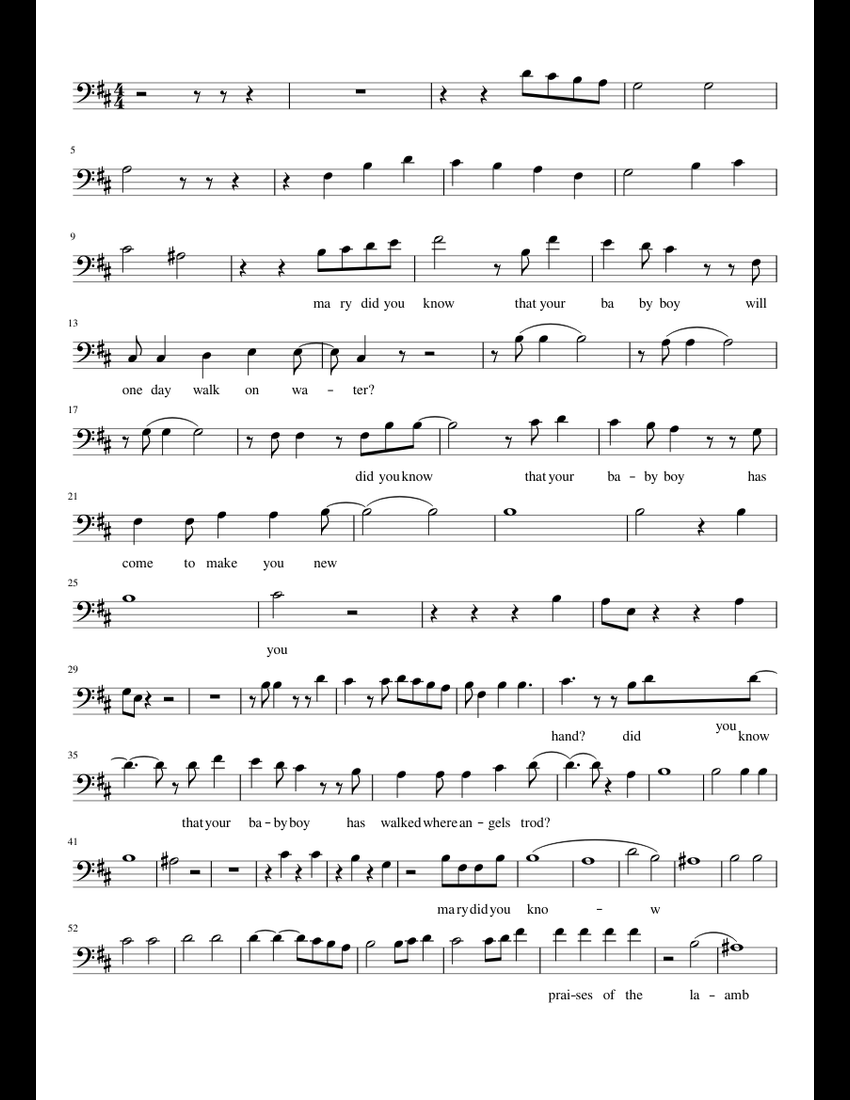 Mary Did You Know tenor - Pentatonix sheet music download free in PDF or MIDI