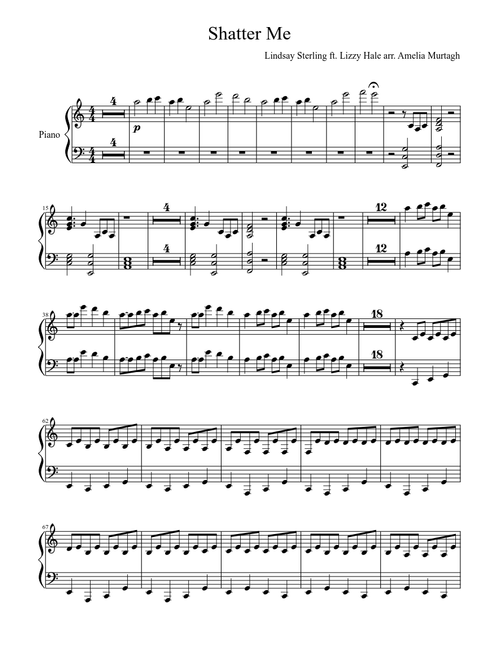 Music Sheet: Shatter Me Lindsey Stirling Sheet Music Violin
