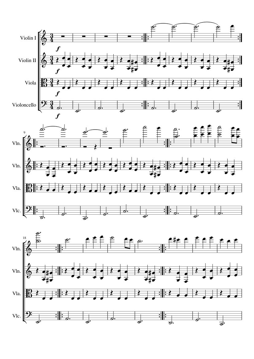 cuarteto cuerda sheet music for Violin, Viola, Cello download free in ...