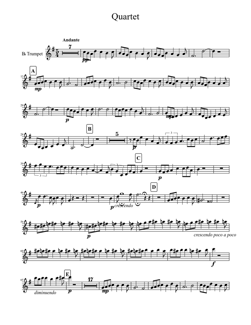 Quartettrumpet Sheet music for Trumpet (Solo)