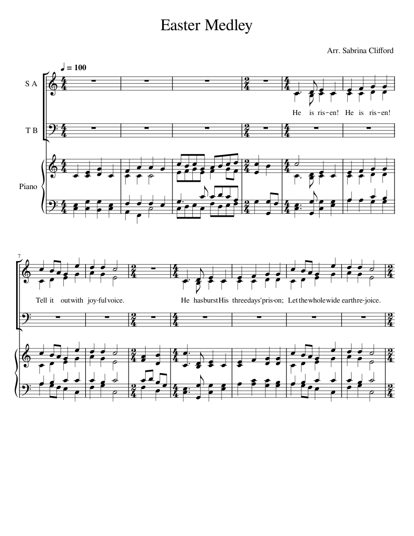 Easter Medley Sheet music for Piano, Voice | Download free in PDF or