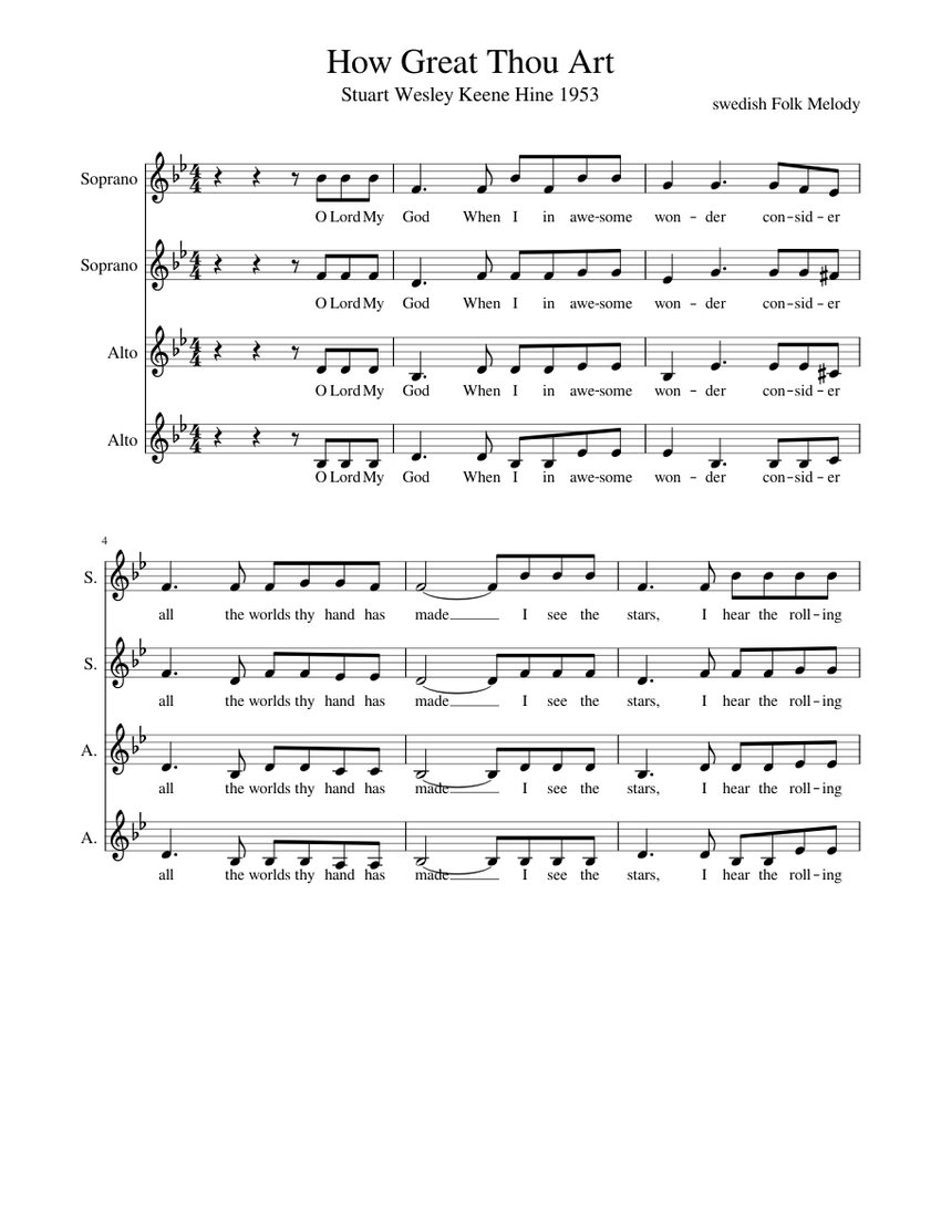 How Great Thou Art Sheet music for Voice Download free