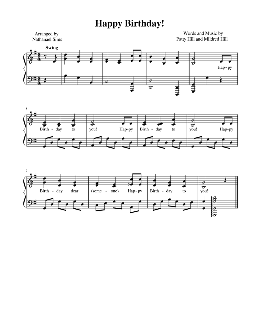 Happy Birthday Sheet music for Piano | Download free in PDF or MIDI ...