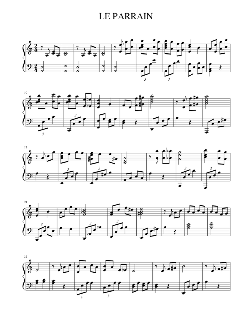 LE PARRAIN Sheet music for Piano (Solo)