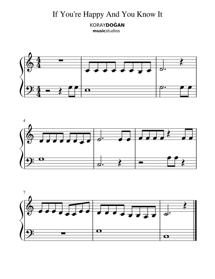 If You re Happy And You Know It Sheet music for Piano Download free