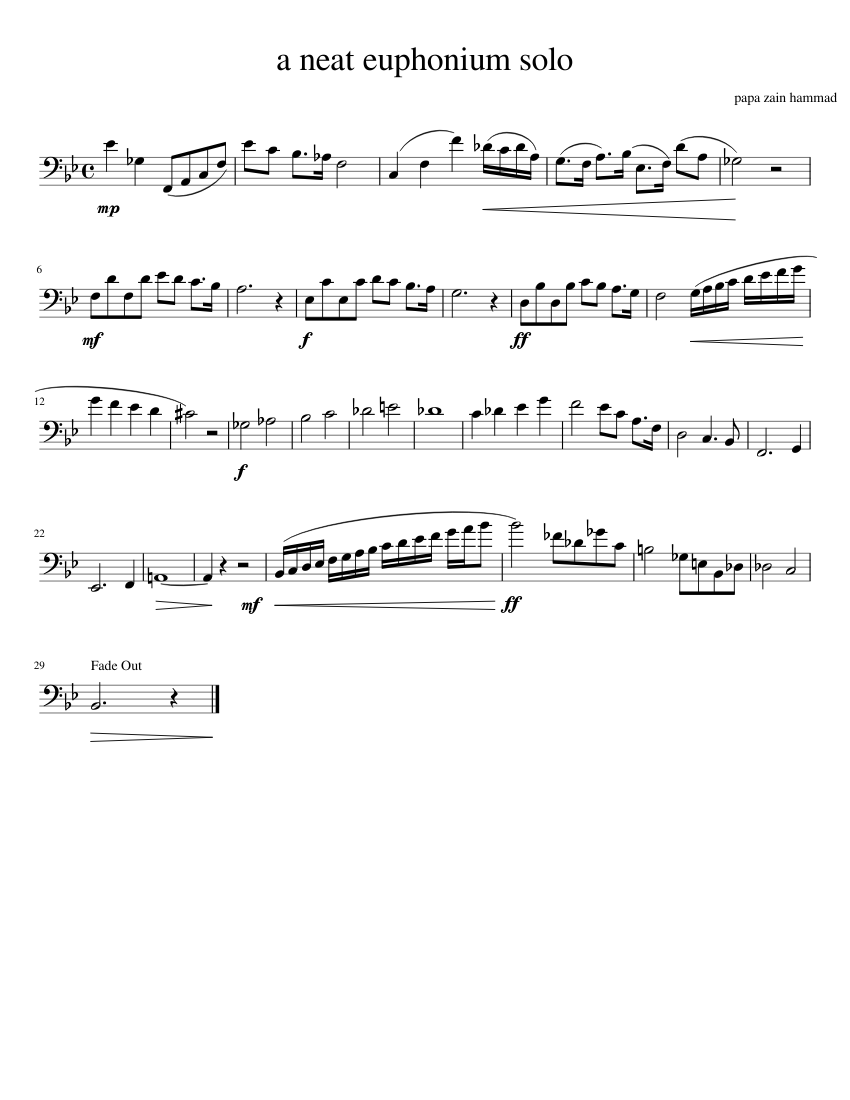a neat euphonium solo Sheet music for Tuba Download free in PDF or